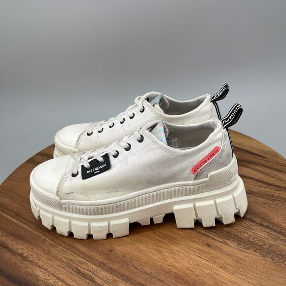 Palladium Revolt Lo TX Shoes Womens Size 6 White Chunky Platform Lace Up - Picture 3 of 9